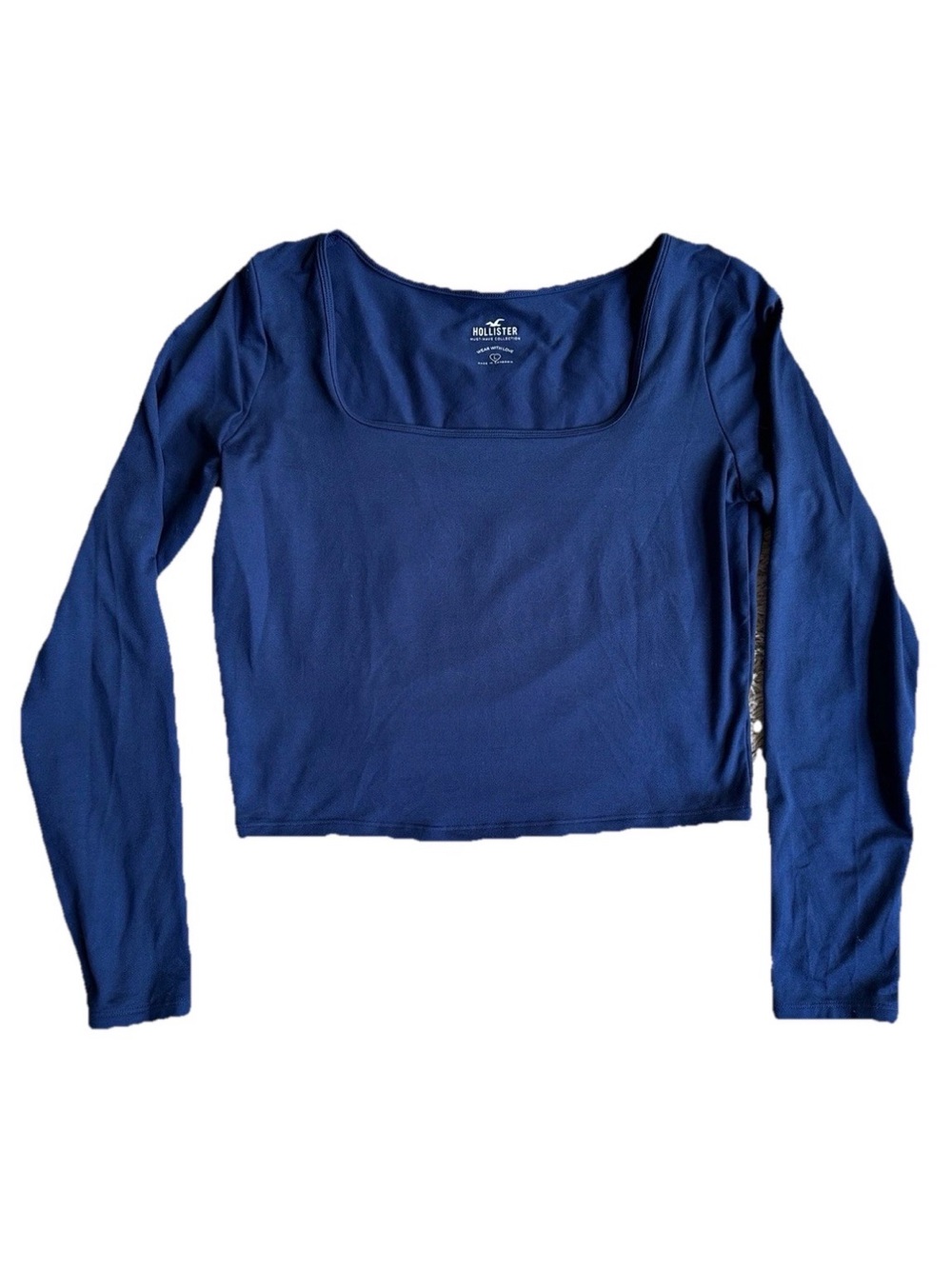 Hollister Must Have Collection Long Sleeve Cropped Blue tee Size L wear w love